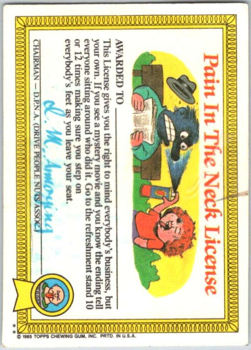 1985 Topps Garbage Pail Kids Series NNO Rockin' Robert V44714
