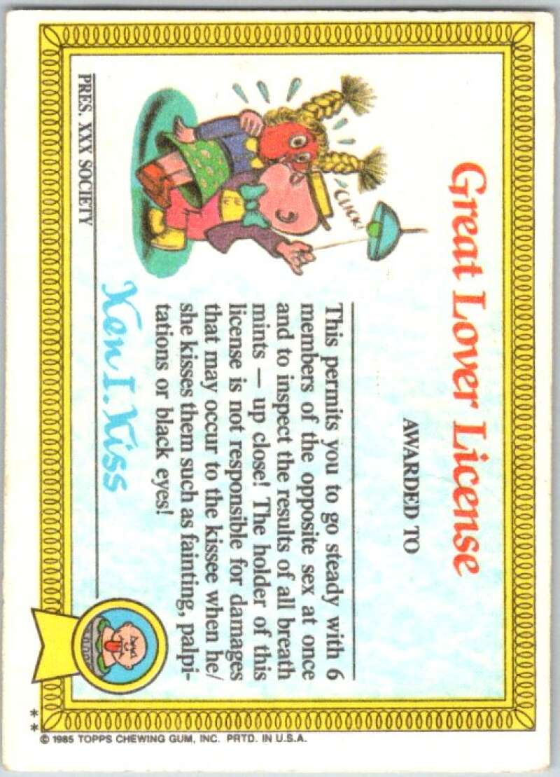 1985 Topps Garbage Pail Kids Series NNO Jason Basin V44719
