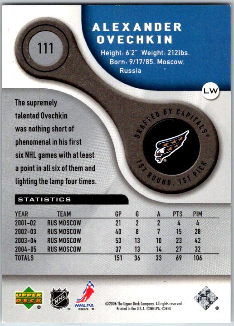 2005-06 SP Game Used #111 Alexander Ovechkin RC Rookie 398/999
