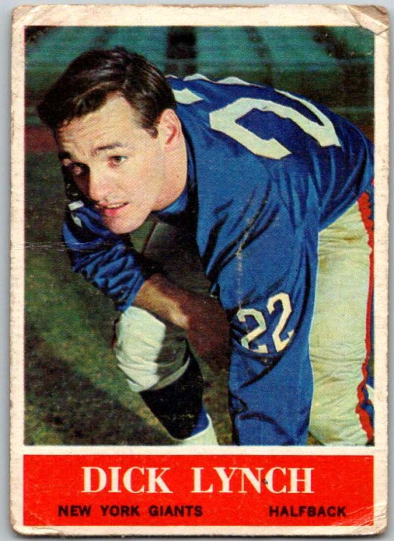 1964 Philadelphia Football #121 Dick Lynch RC Rookie New York Giants V44758