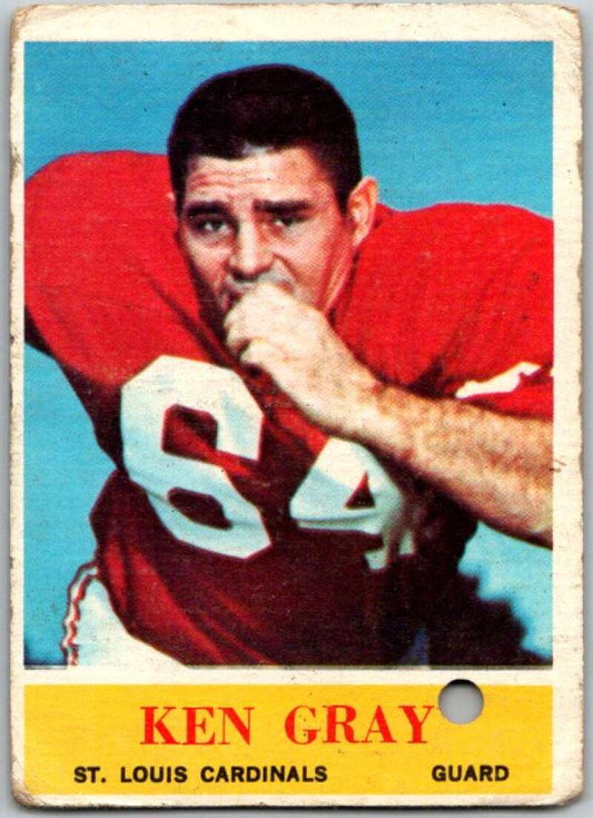 1964 Philadelphia Football #172 Ken Gray  RC Rookie St. Louis Cardinals  V44762