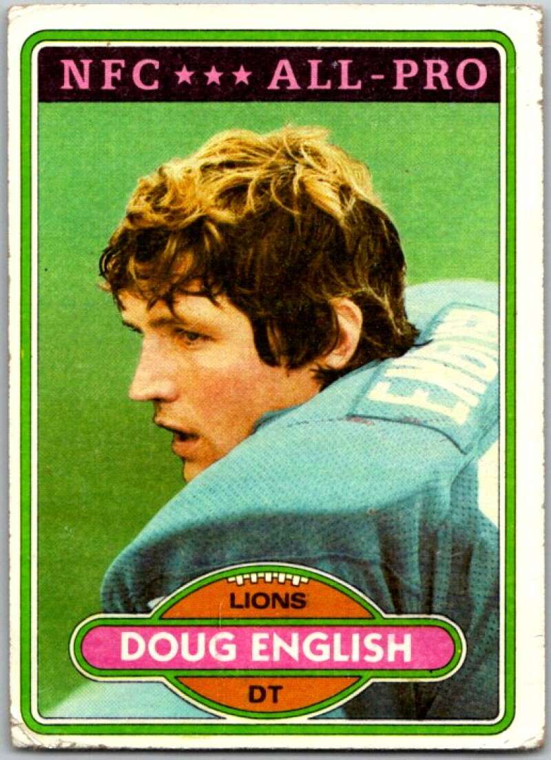 1980 Topps Football #140 Doug English Detroit Lions V44768