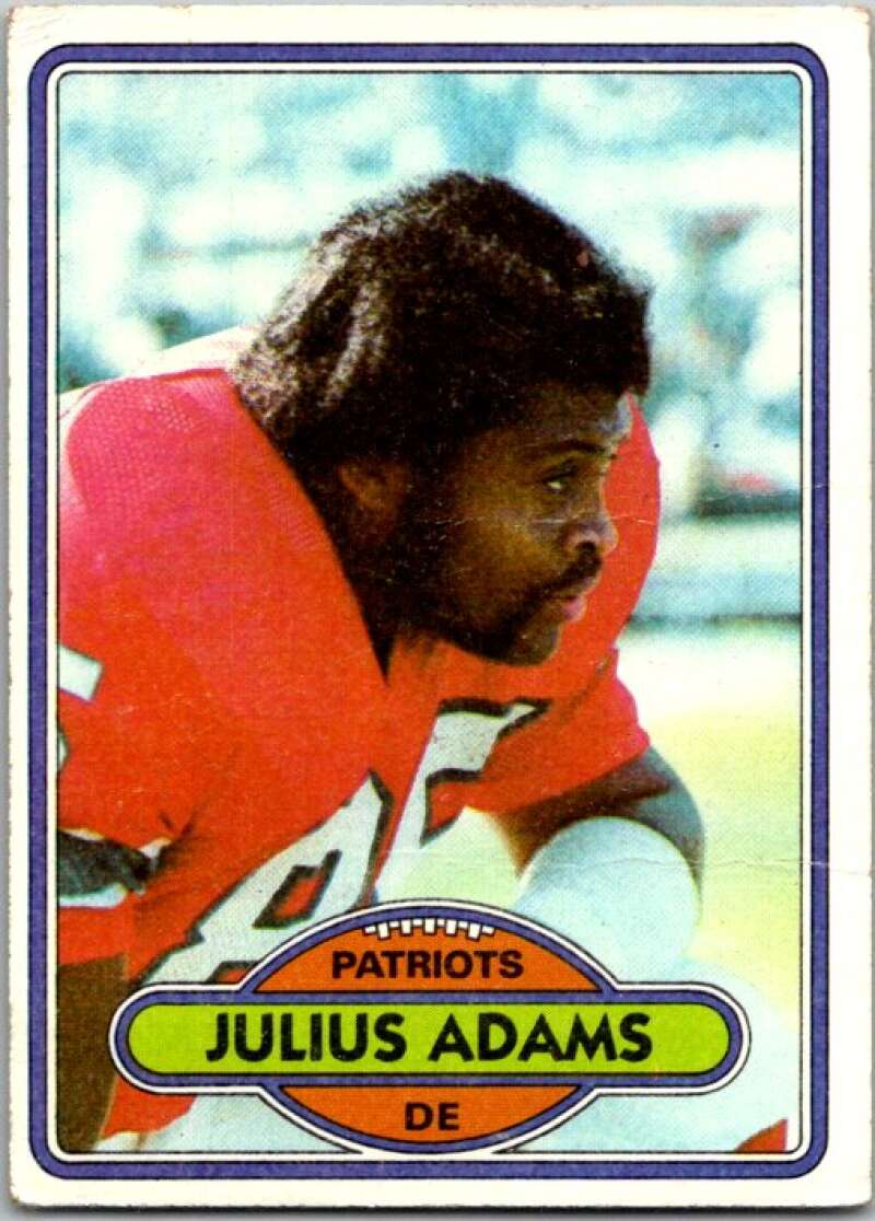 1980 Topps Football #352 Julius Adams New England Patriots V44780