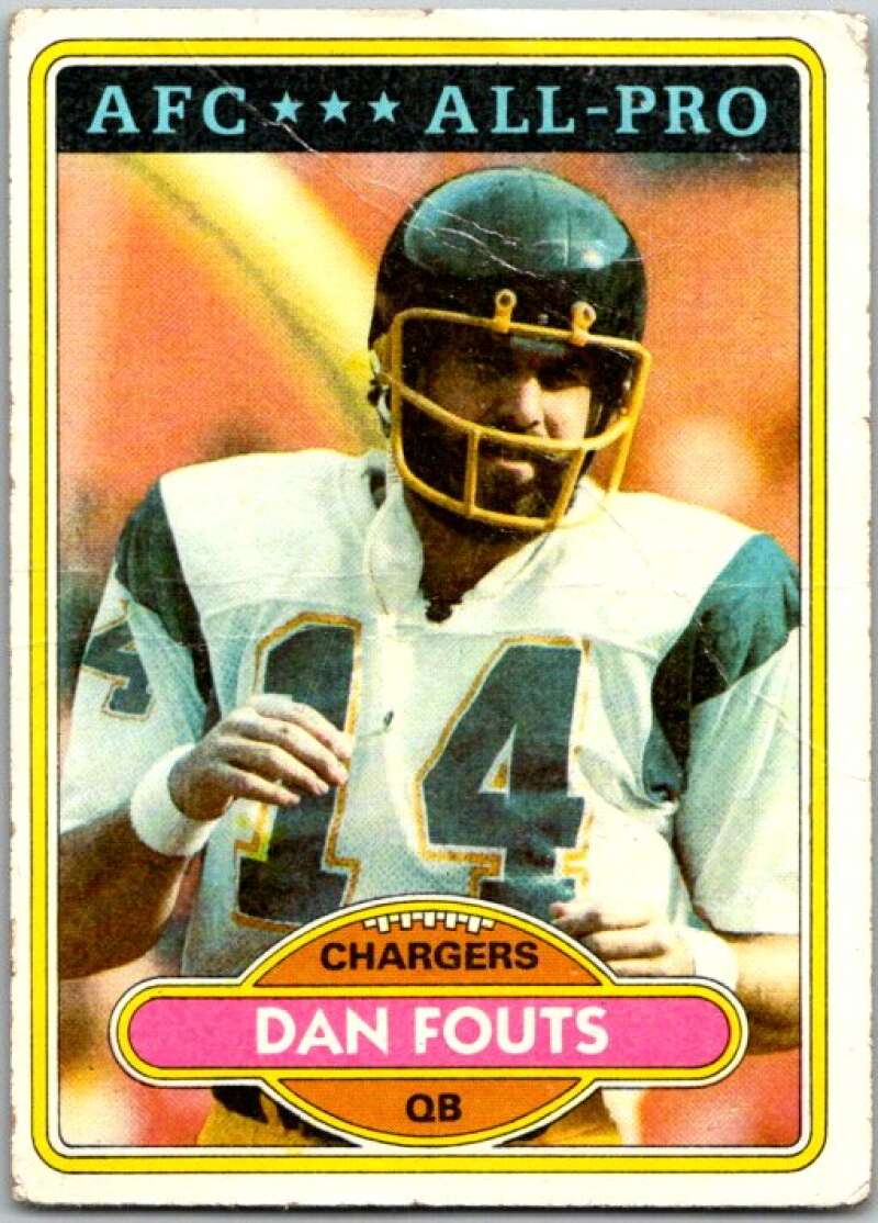 1980 Topps Football #520 Dan Fouts San Diego Chargers V44786