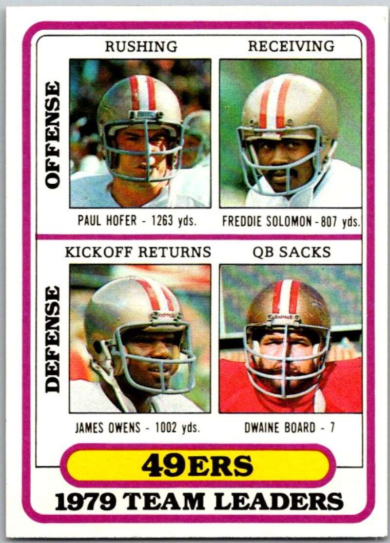1980 Topps Football #526 Hofer/Solomon/Owens/Board TL V44787
