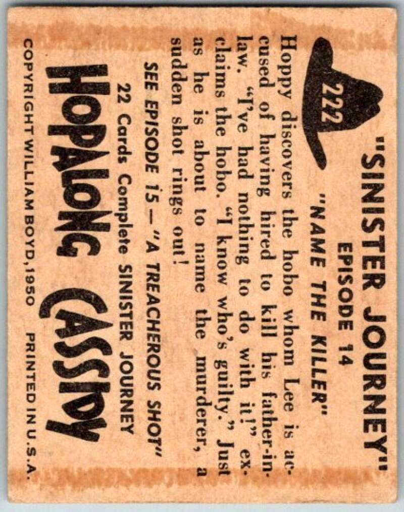 1950 Topps Hopalong Cassidy #222 Name the Killer V44828