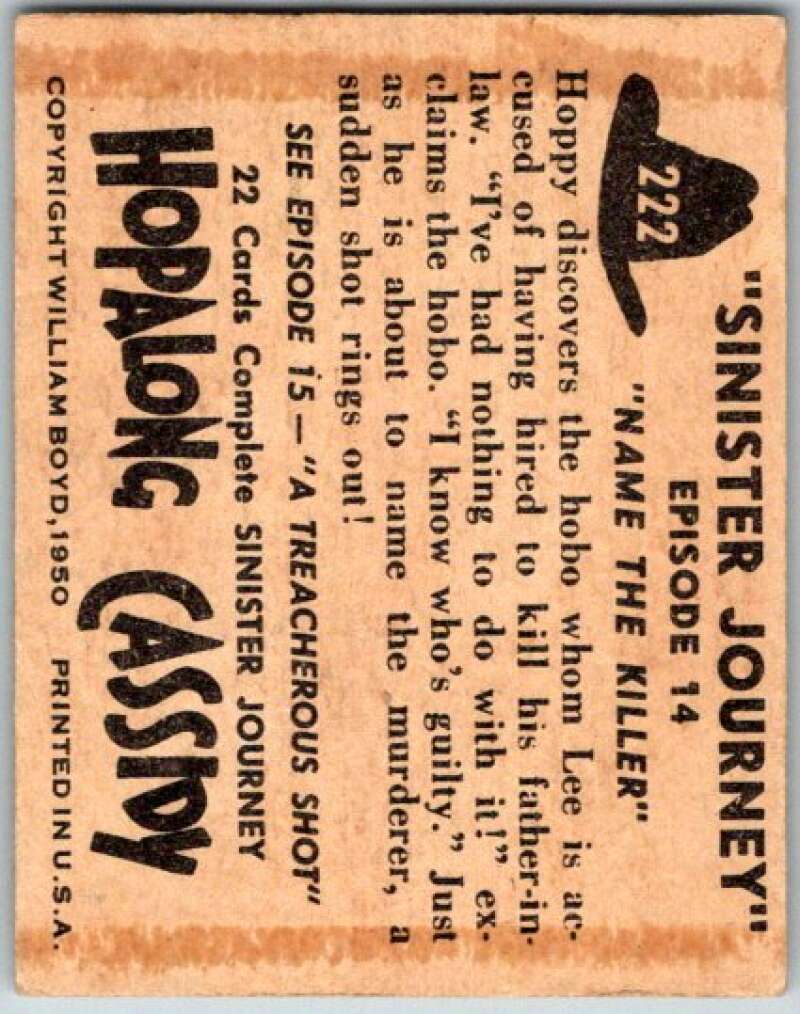 1950 Topps Hopalong Cassidy #222 Name the Killer   V44828