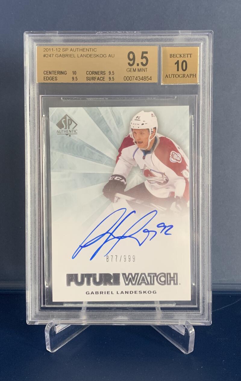 2011-12 UD SP Authentic #247 Gabriel Landeskog Auto RC Rookie 877/999 BGS 9.5