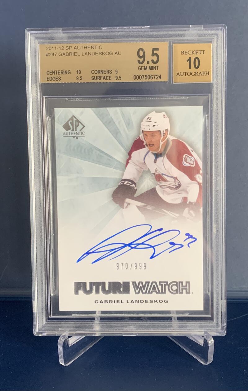 2011-12 UD SP Authentic #247 Gabriel Landeskog Auto RC Rookie 970/999 BGS 9.5