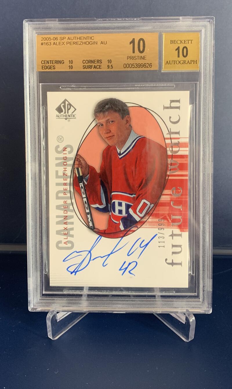2005-06 SP Authentic #163 Alex Perezhogin Auto RC Rookie 113/999 BGS 10 PRISTINE!!!!!