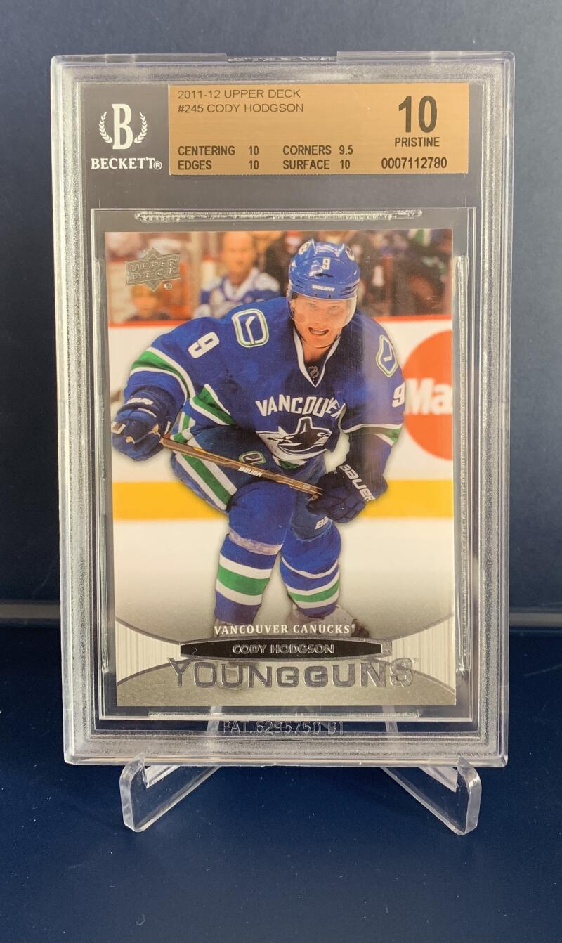 2011-12 Upper Deck #245 Cody Hodgson Young Guns RC Rookie BGS 10 PRISTINE!!