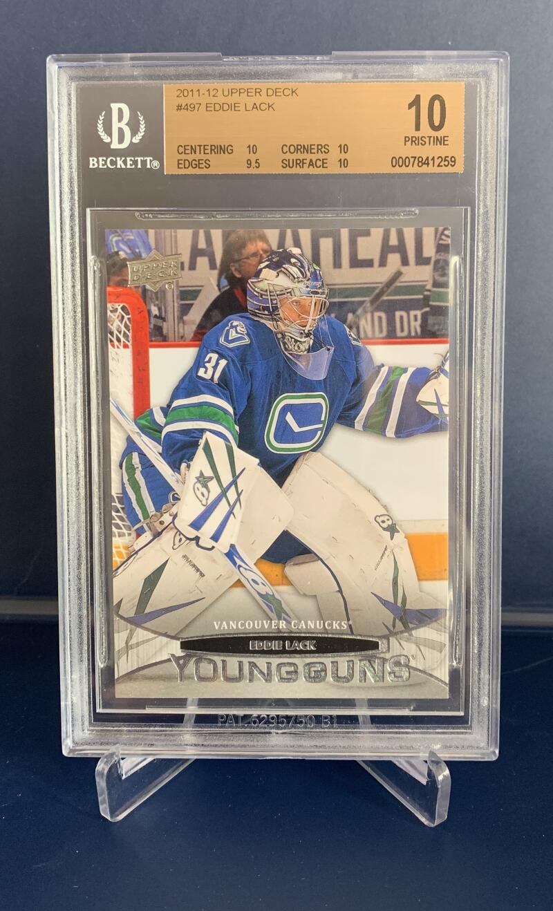 2011-12 Upper Deck #497 Eddie Lack YG Young Guns RC Rookie BGS 10 PRISTINE