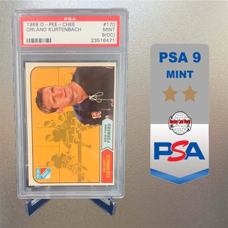 1968 O-Pee-Chee #170 ORLAND KURTENBACH PSA 9 MT - Vintage NHL #23516471 Image 1