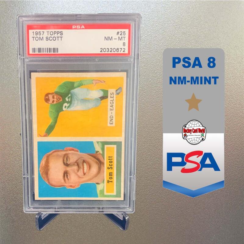 1957 Topps #25 Tom Scott NM-MT Football NFL Eagles PSA 8