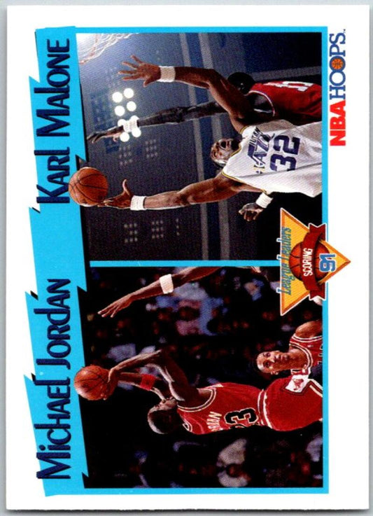 1991-92 Hoops #306 Michael Jordan/Karl Malone LL Chicago Bulls/Jazz V44840