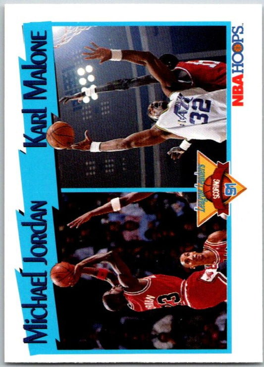 1991-92 Hoops #306 Michael Jordan/Karl Malone LL Chicago Bulls/Jazz V44841