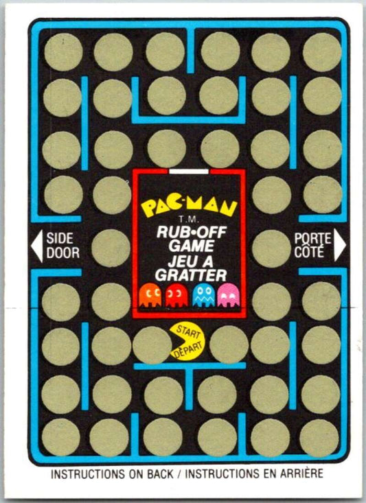 1980 Fleer Pac-Man Rub-Off Game Card Unscratched  V44850