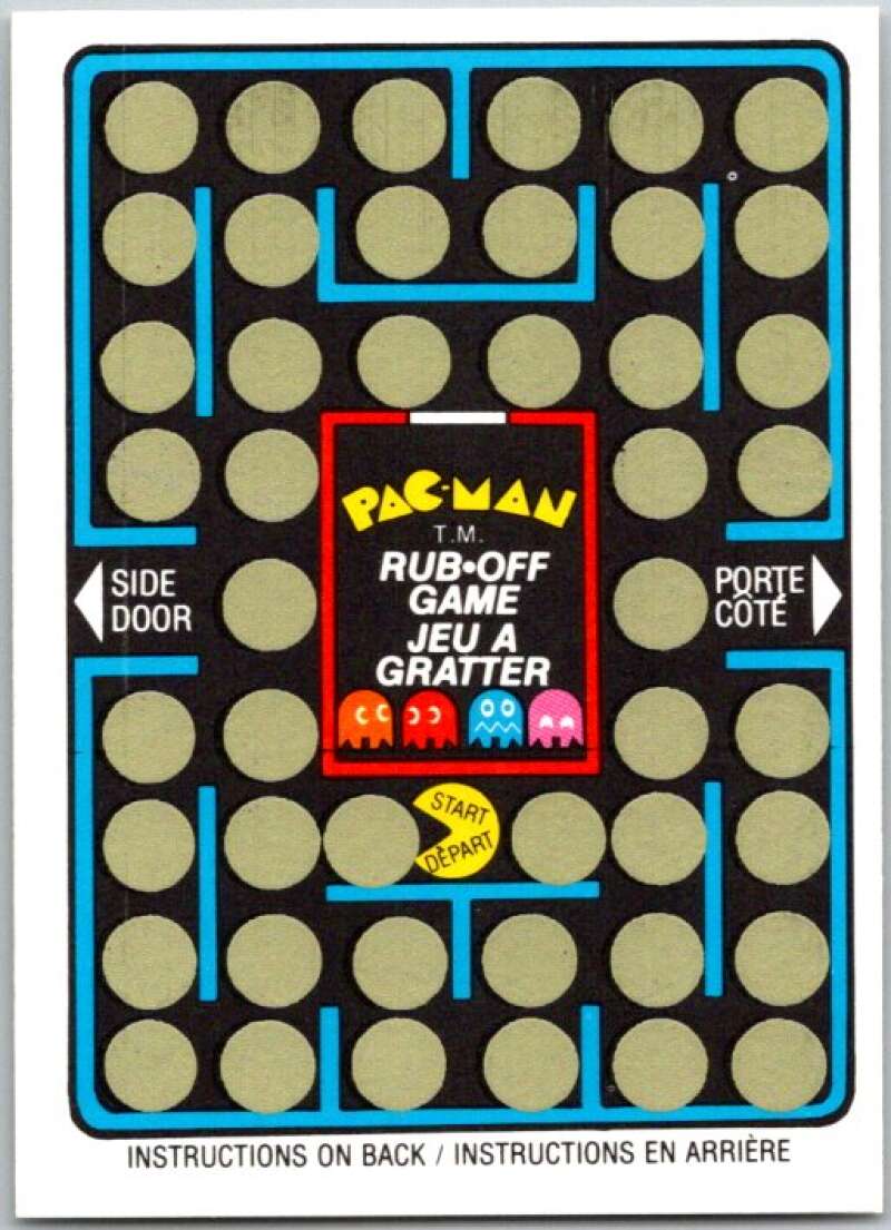1980 Fleer Pac-Man Rub-Off Game Card Unscratched V44852