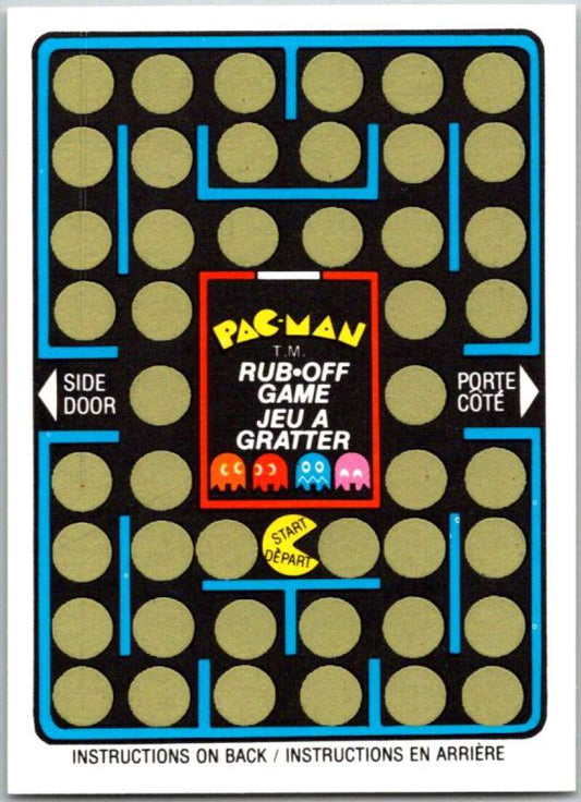 1980 Fleer Pac-Man Rub-Off Game Card Unscratched  V44855