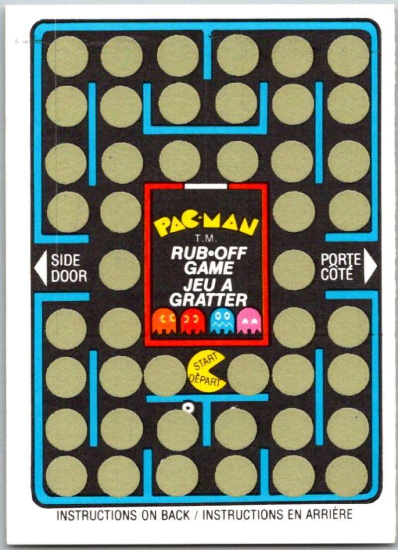 1980 Fleer Pac-Man Rub-Off Game Card Unscratched V44856