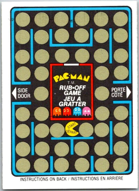 1980 Fleer Pac-Man Rub-Off Game Card Unscratched  V44857