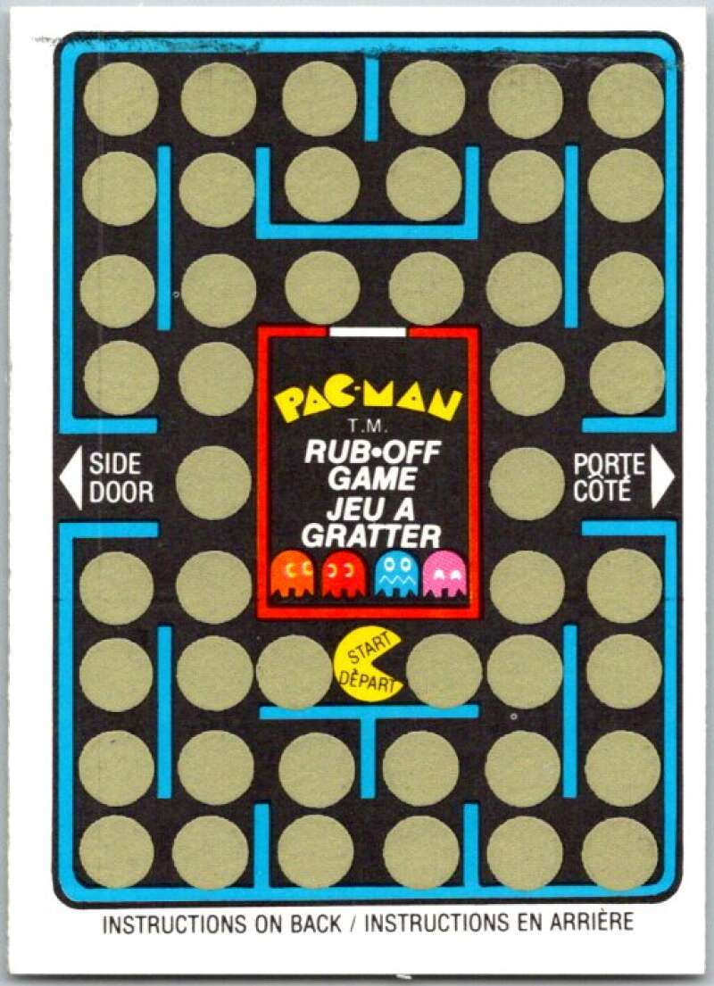 1980 Fleer Pac-Man Rub-Off Game Card Unscratched V44858