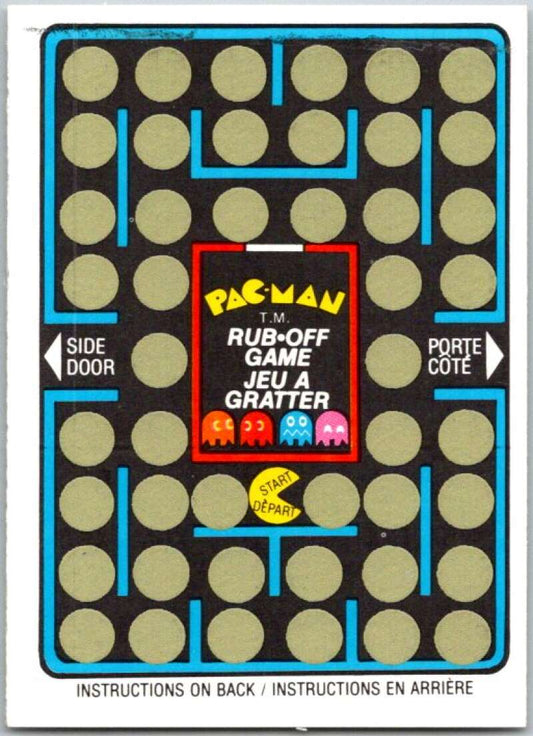 1980 Fleer Pac-Man Rub-Off Game Card Unscratched  V44858