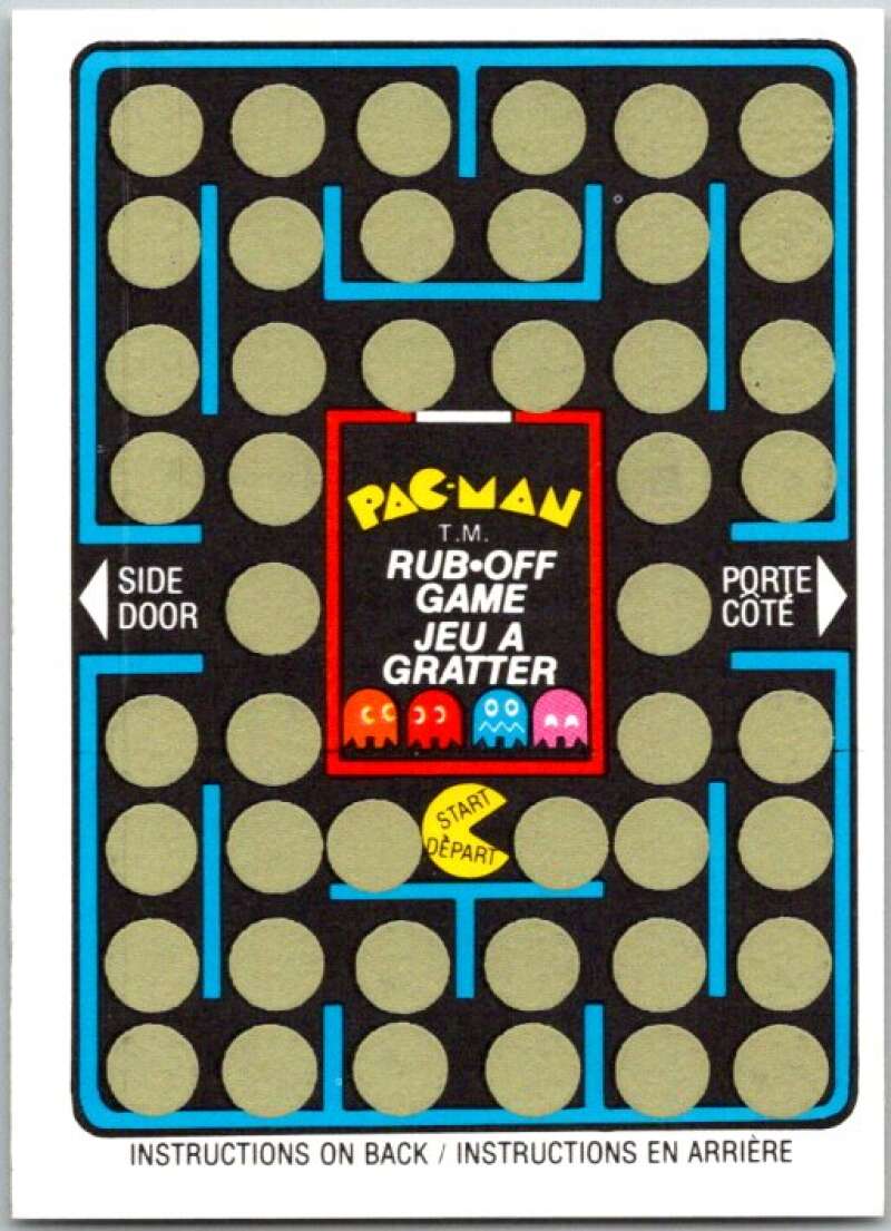 1980 Fleer Pac-Man Rub-Off Game Card Unscratched V44862