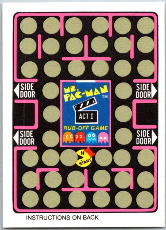 1981 Fleer Ms. Pac-Man Act 1 Rub-Off Game Card Unscratched  V44864