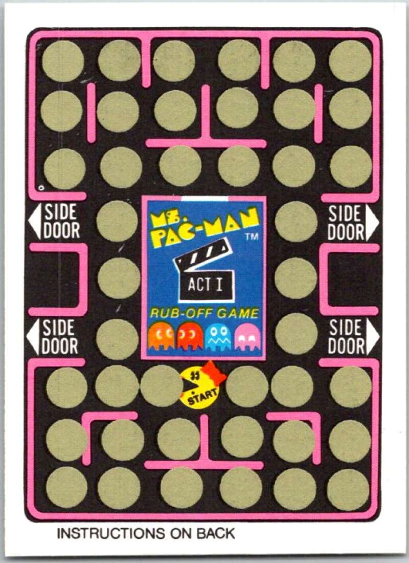 1981 Fleer Ms. Pac-Man Act 1 Rub-Off Game Card Unscratched V44866