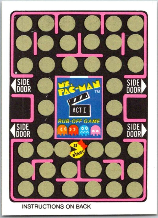1981 Fleer Ms. Pac-Man Act 1 Rub-Off Game Card Unscratched  V44866