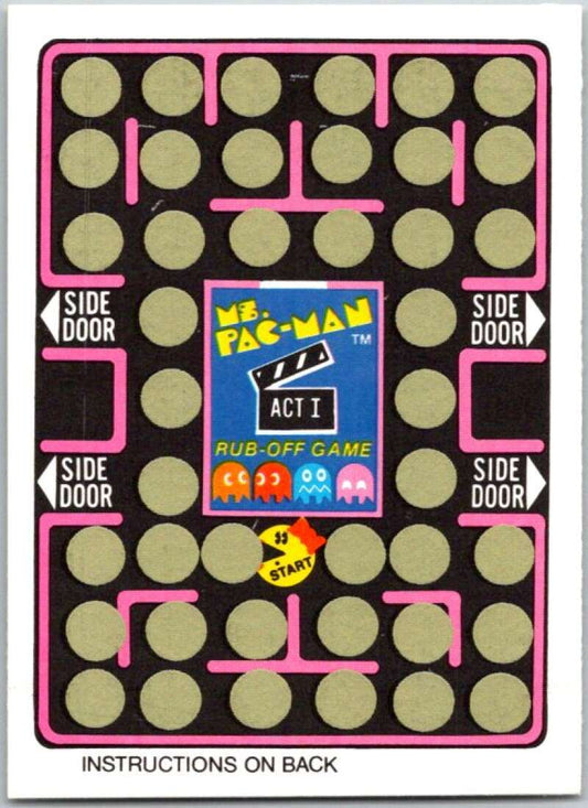 1981 Fleer Ms. Pac-Man Act 1 Rub-Off Game Card Unscratched  V44868