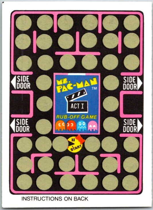 1981 Fleer Ms. Pac-Man Act 1 Rub-Off Game Card Unscratched  V44869
