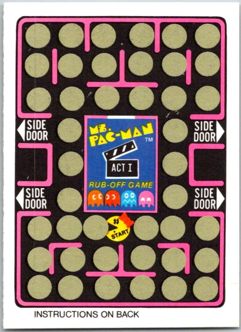 1981 Fleer Ms. Pac-Man Act 1 Rub-Off Game Card Unscratched V44870