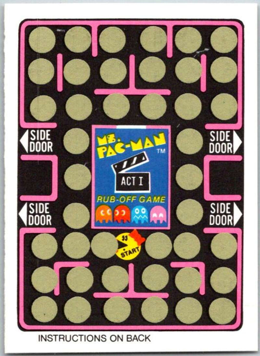 1981 Fleer Ms. Pac-Man Act 1 Rub-Off Game Card Unscratched  V44872