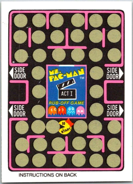 1981 Fleer Ms. Pac-Man Act 1 Rub-Off Game Card Unscratched  V44873