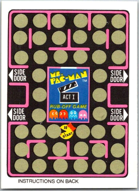 1981 Fleer Ms. Pac-Man Act 1 Rub-Off Game Card Unscratched  V44874