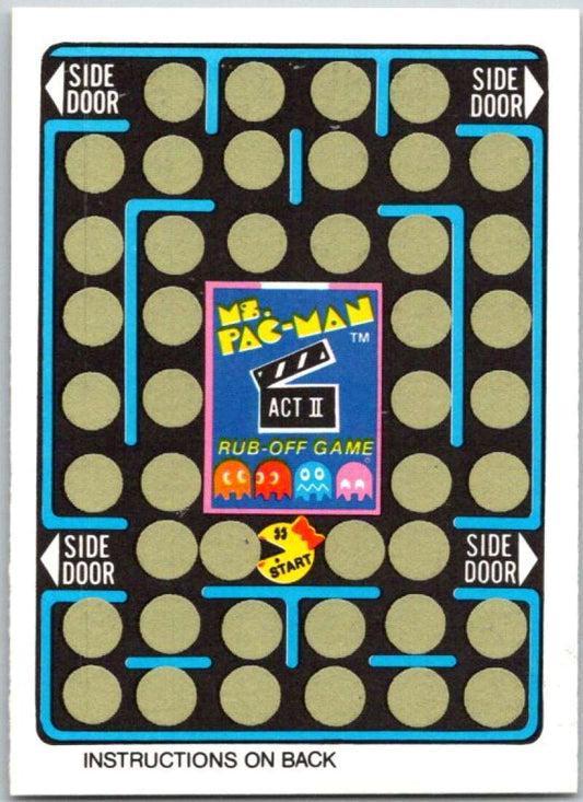 1981 Fleer Ms. Pac-Man Act 2 Rub-Off Game Card Unscratched  V44875