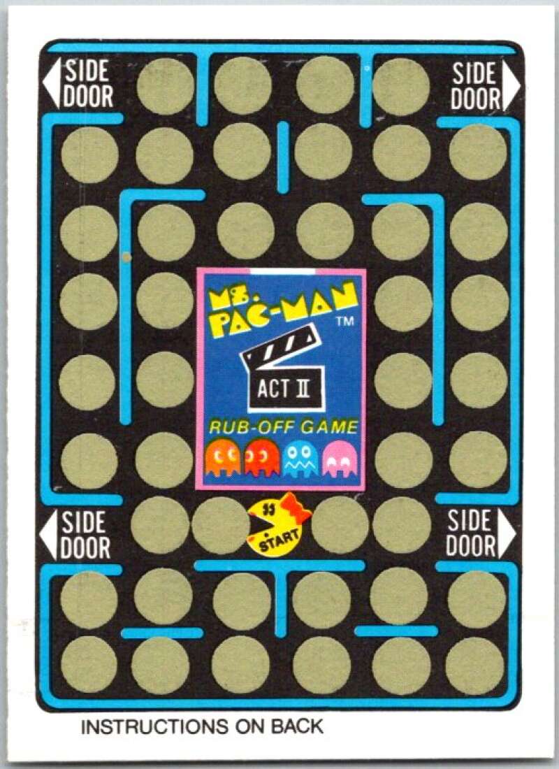 1981 Fleer Ms. Pac-Man Act 2 Rub-Off Game Card Unscratched V44876