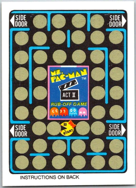 1981 Fleer Ms. Pac-Man Act 2 Rub-Off Game Card Unscratched  V44877