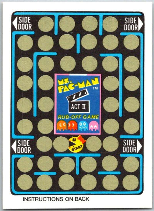 1981 Fleer Ms. Pac-Man Act 2 Rub-Off Game Card Unscratched  V44878