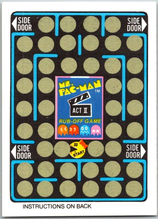 1981 Fleer Ms. Pac-Man Act 2 Rub-Off Game Card Unscratched  V44879