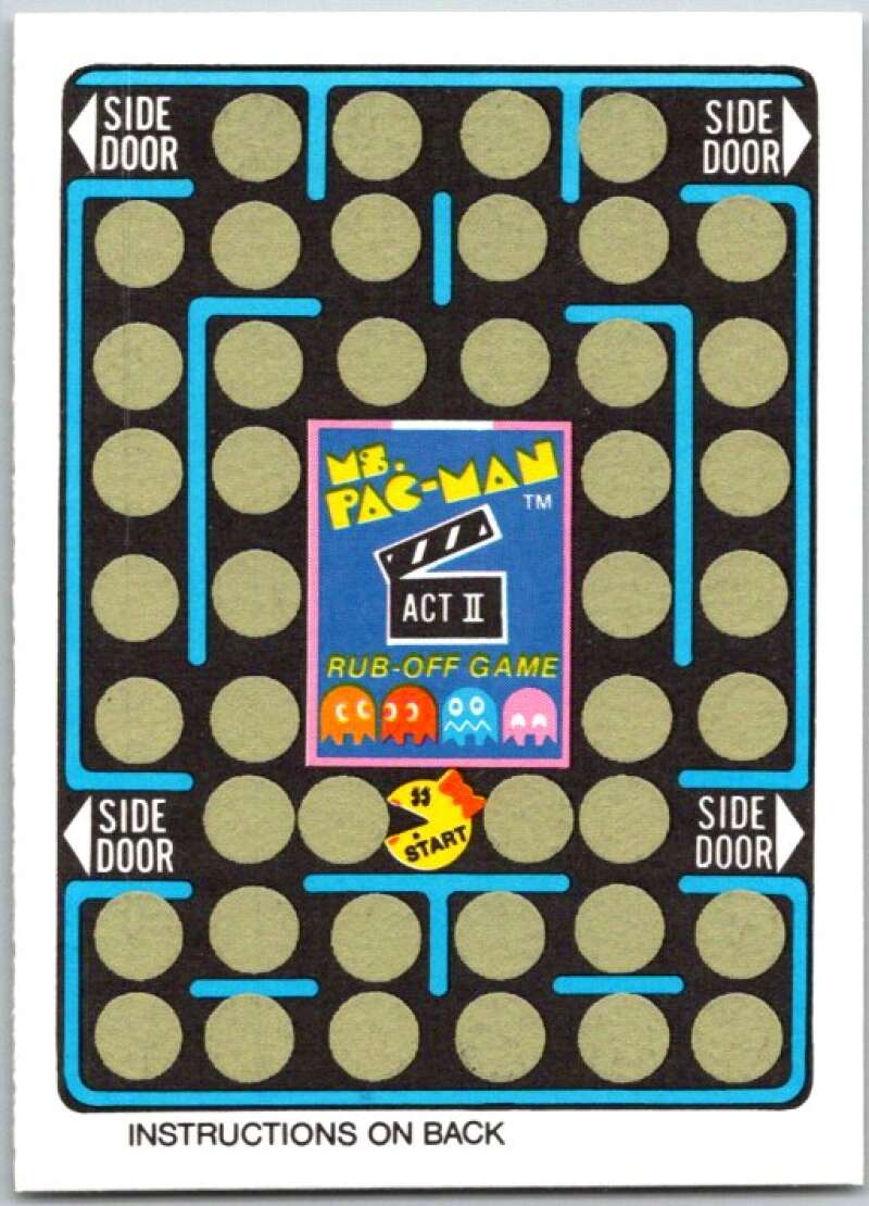 1981 Fleer Ms. Pac-Man Act 2 Rub-Off Game Card Unscratched V44880