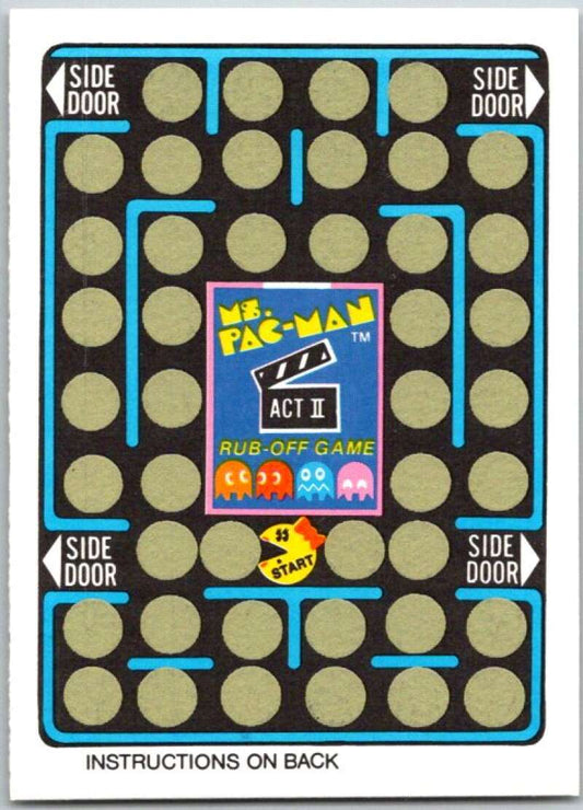 1981 Fleer Ms. Pac-Man Act 2 Rub-Off Game Card Unscratched  V44880