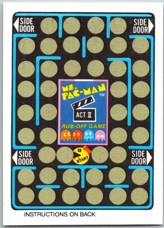 1981 Fleer Ms. Pac-Man Act 2 Rub-Off Game Card Unscratched  V44881