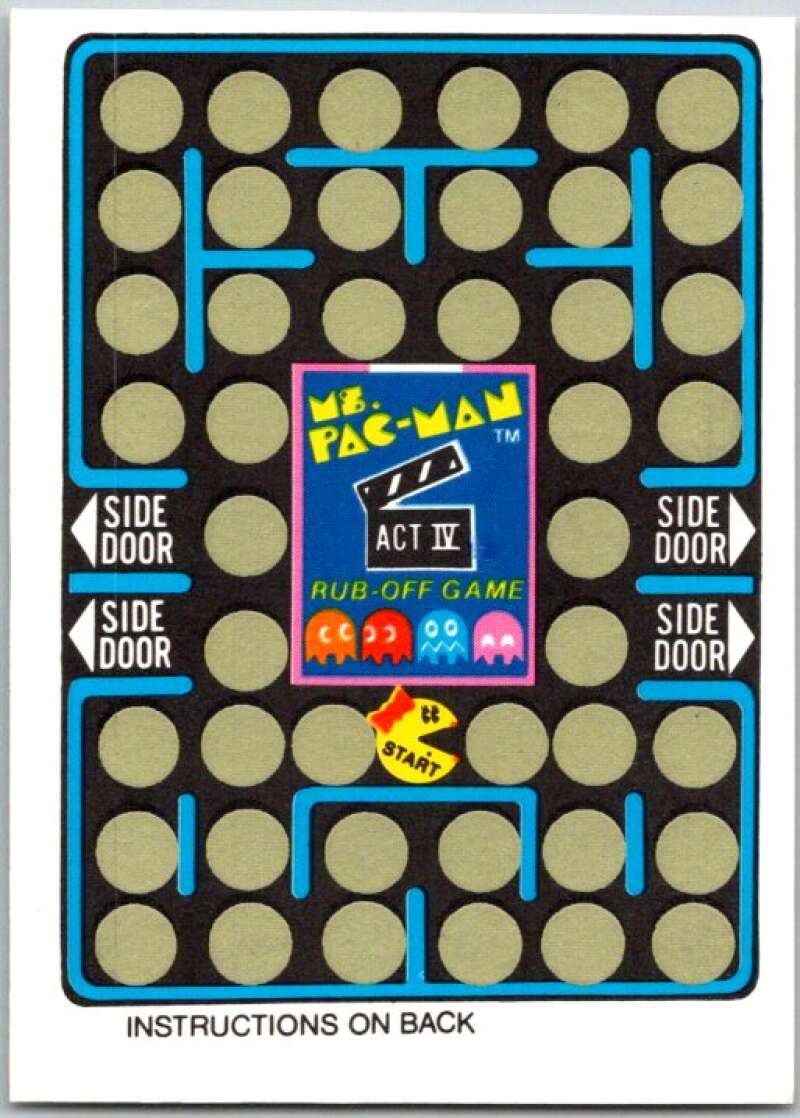 1981 Fleer Ms. Pac-Man Act 4 Rub-Off Game Card Unscratched V44882