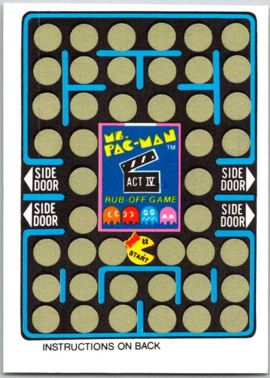 1981 Fleer Ms. Pac-Man Act 4 Rub-Off Game Card Unscratched  V44882