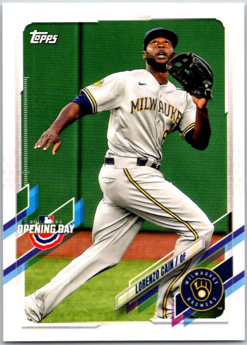 2021 Topps Opening Day #81 Lorenzo Cain Milwaukee Brewers V44916