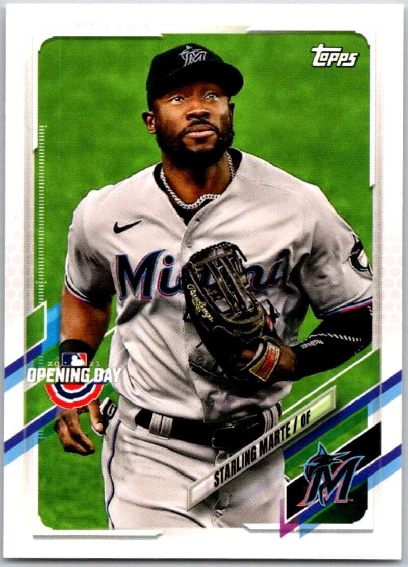 2021 Topps Opening Day #121 Starling Marte Miami Marlins V44920