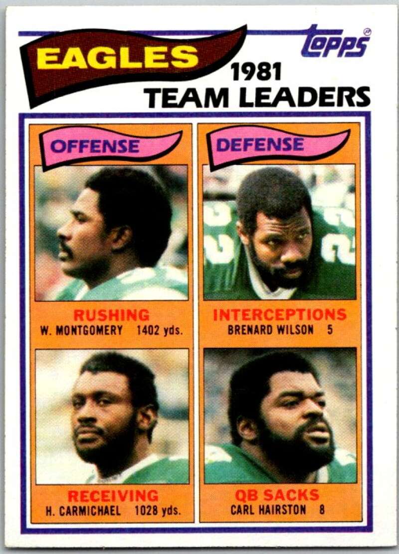 1982 Topps Football #437 Montgomery/Wilson/Carmichael/Hairston TL V44974